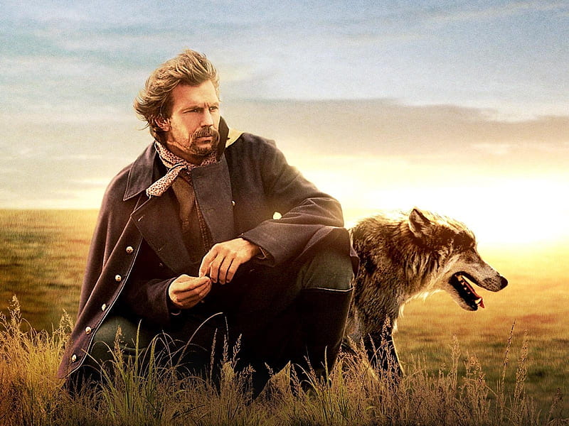 Dances with wolves (1990), poster, Kevin Costner, dances with wolves, movie, man, animal, actor, HD wallpaper