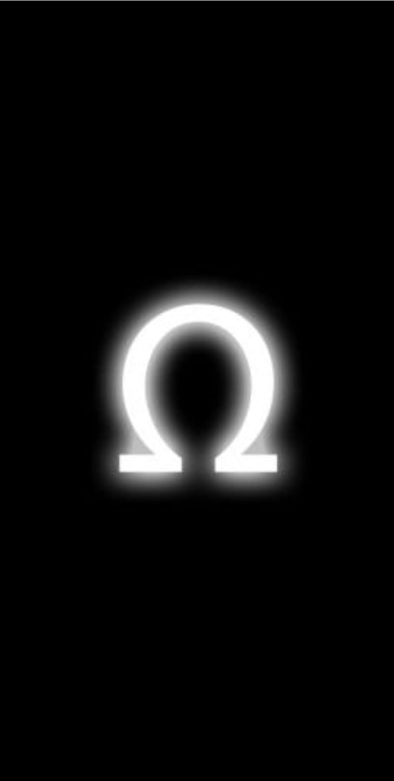 White Omega, dark, omega, symbol, HD phone wallpaper