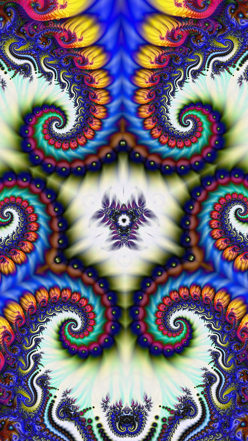 Fractal abstraction , kaleidoscope, colorful, HD phone wallpaper