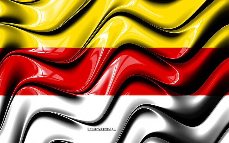 Munster Flag Cities of Germany, Europe, Flag of Munster, 3D art, Munster, German cities, Munster 3D flag, Germany, HD wallpaper