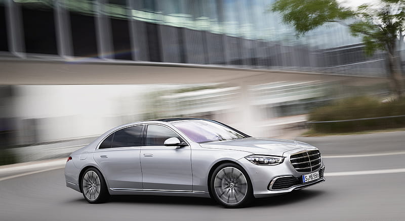 2021 Mercedes-Benz S-Class (Color: High-tech Silver) - Front Three ...