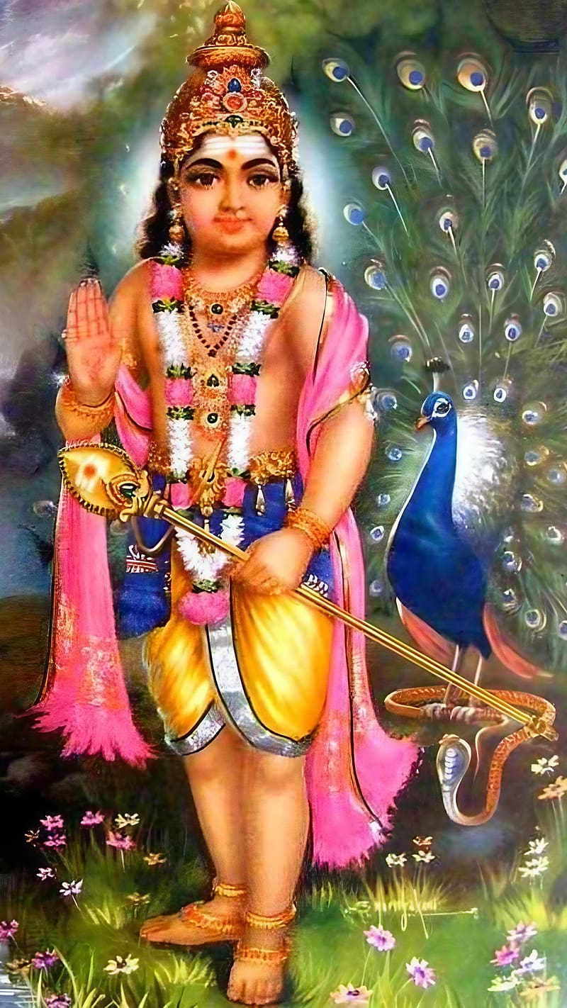 Samy, Lord Murugan With Peacock, lord murugan, peacock, god, HD ...