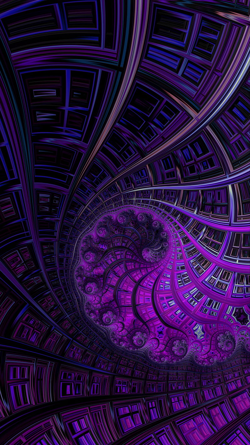 Fractal Abstraction Spiral Purple Dark Hd Phone Wallpaper Peakpx