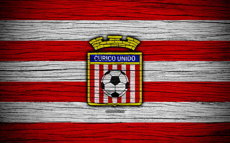 Curico Unido FC logo, Chilean Primera Division, soccer, football club, Chile, Curico Unido, wooden texture, FC Curico Unido, HD wallpaper