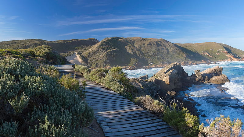 Man Made, Boardwalk, Mountain, Path, Robberg Nature Reserve, South Africa, HD wallpaper
