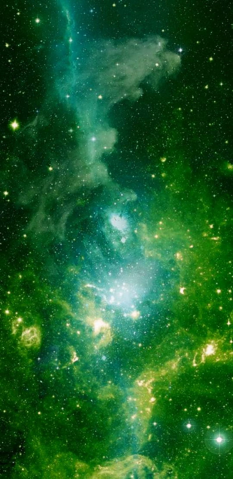 green stars and galaxies