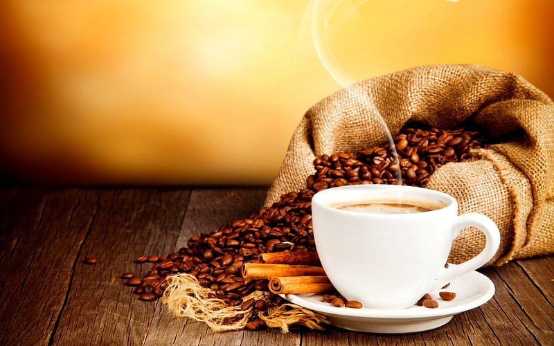 AROMA COFFEE, grain, coffee, saucer, cinnamon, cup, drink, HD wallpaper