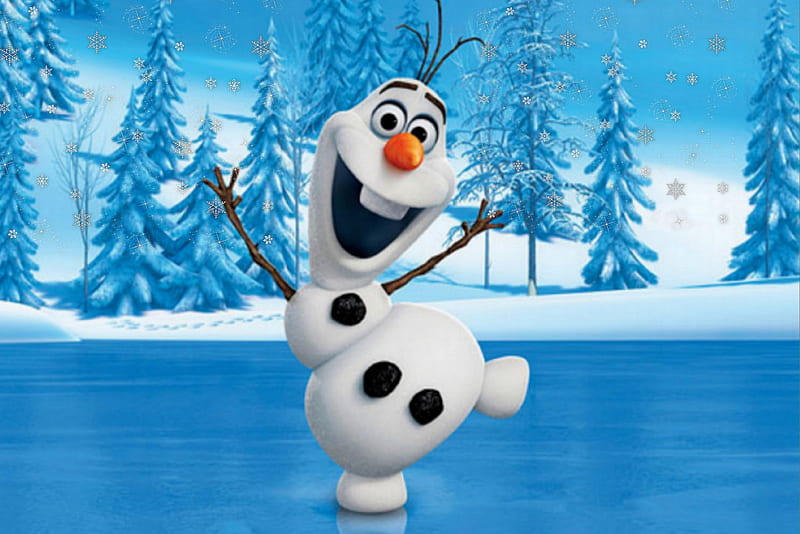 snowman olaf, frozen, happy, snow, winter, HD wallpaper