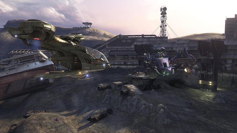 Halo 3 arial vs ground combat, Hornet, halo, scarab tank, pilots, HD wallpaper
