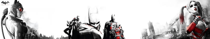 Batman: Arkham City, 5760X1080 White, HD wallpaper