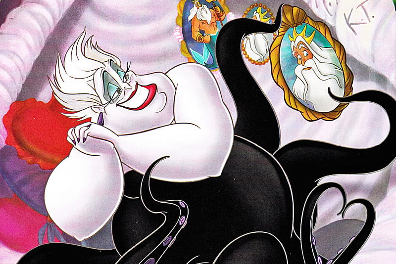 Ursula, King Triton, Disney, The Little Mermaid, HD wallpaper