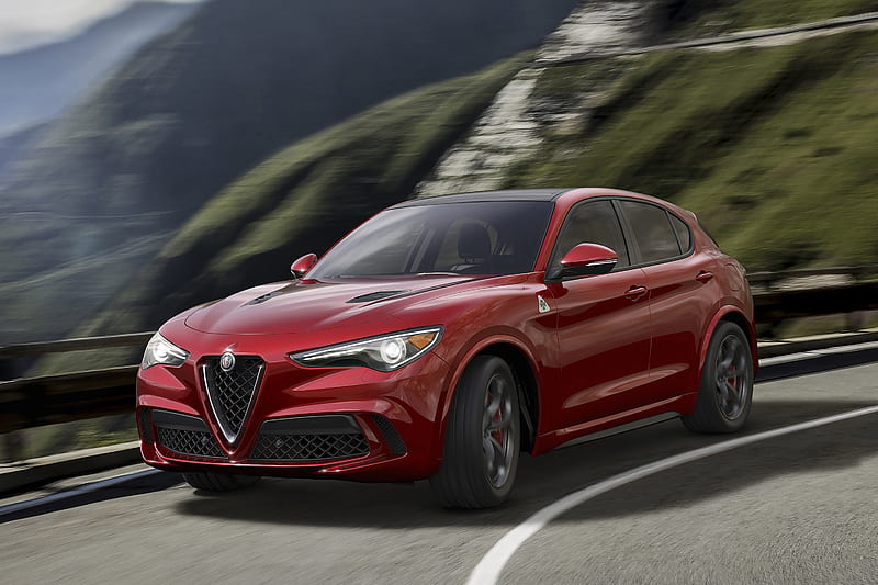 2018 Alfa Romeo Stelvio Quadrifoglio, SUV, Turbo, V6, car, HD wallpaper