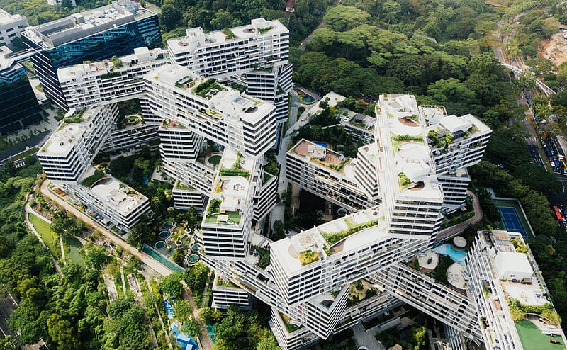 The Interlace Building Architecture Singapore Ultra, Architecture, View, Nature, Green, Modern, Trees, background, Buildings, graphy, Aerial, Singapore, Hexagonal, Complex, Drone, contemporary, fromabove, aesthetic, ecofriendly, ApartmentBuilding, EnvironmentallyFriendly, NatureFriendly, EcoCity, Interlace, HD wallpaper