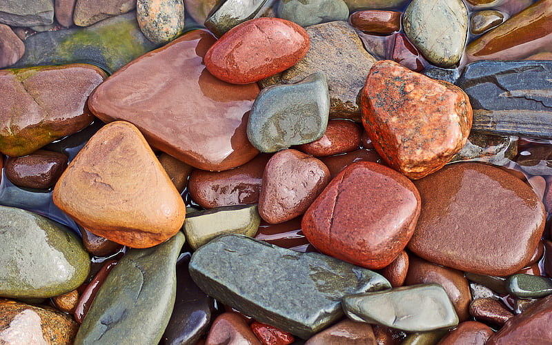 colorful stones macro, colorful stone texture, pebbles backgrounds, wet pebbles, pebbles textures, stone backgrounds, colorful pebbles, colorful backgrounds, pebbles, colorful pebbles texture, HD wallpaper