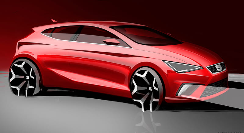 2018 SEAT Ibiza - Design Sketch, car, HD wallpaper | Peakpx