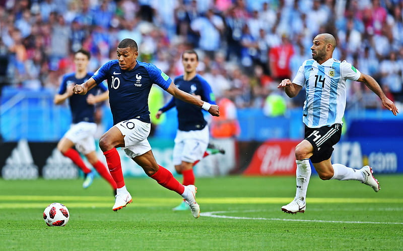 Kylian Mbappe, FFF, FIFA World Cup 2018, french footballers, match, France National Team, Mbappe, soccer, football, French football team, HD wallpaper
