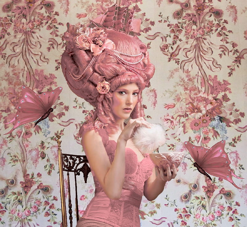 Inviting History Inspired Tuesday Vintage Marie Antoinette wallpaper