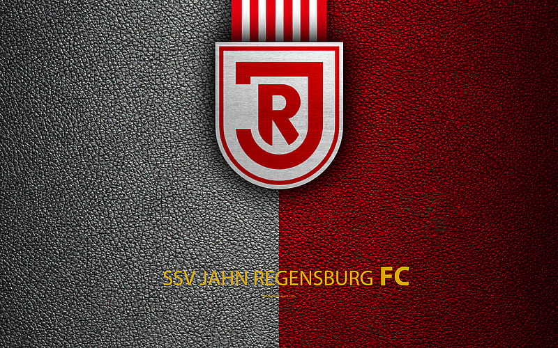 SSV Jahn Regensburg FC leather texture, German football club, logo, Regensburg, Germany, Bundesliga 2, second division, football, HD wallpaper