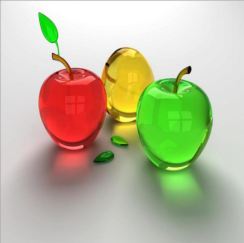 APPLE GLASS, vert, jaune, pomme, rouge, HD wallpaper