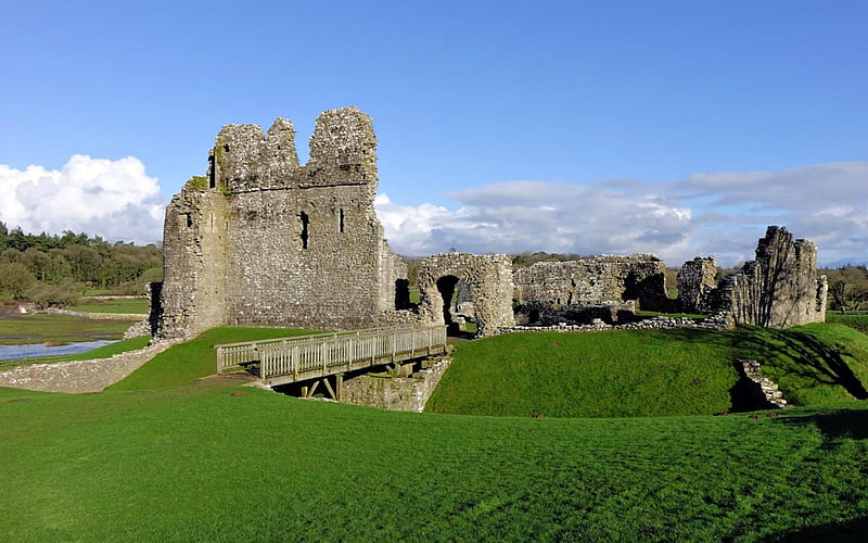 Ogmore Castle, South Wales, Wales, Castle, Medieval, Grass, HD ...