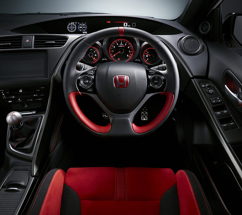 Civic Type R, auto, car, civic, honda, interior, type r, HD wallpaper