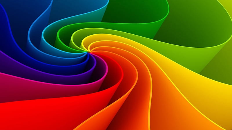 Rainbow, 3D, forma, Multicolour, HD wallpaper