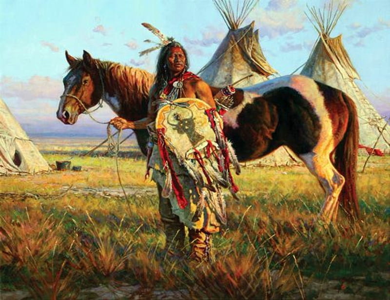 Native American Indians And Horse, Indians, American, Horses, Animals, Nature, HD wallpaper