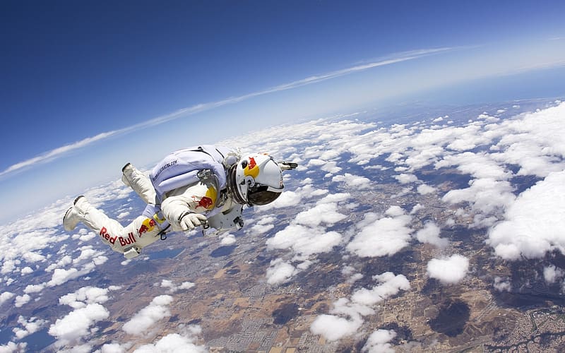 Sports, Cloud, Red Bull, Skydiving, Felix Baumgartner, HD wallpaper