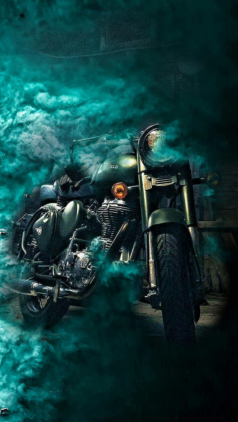 Smoke Royal Enfield, dead, dragon, god, how, king, motorcycle, space, toothless, train, guerra, HD phone wallpaper