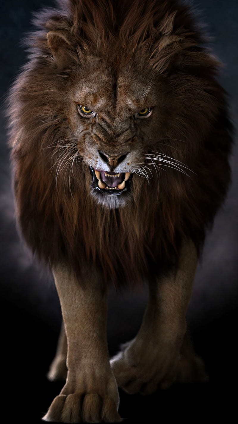 Mad lion, angry, animal, king, teeth, wild, HD phone wallpaper | Peakpx