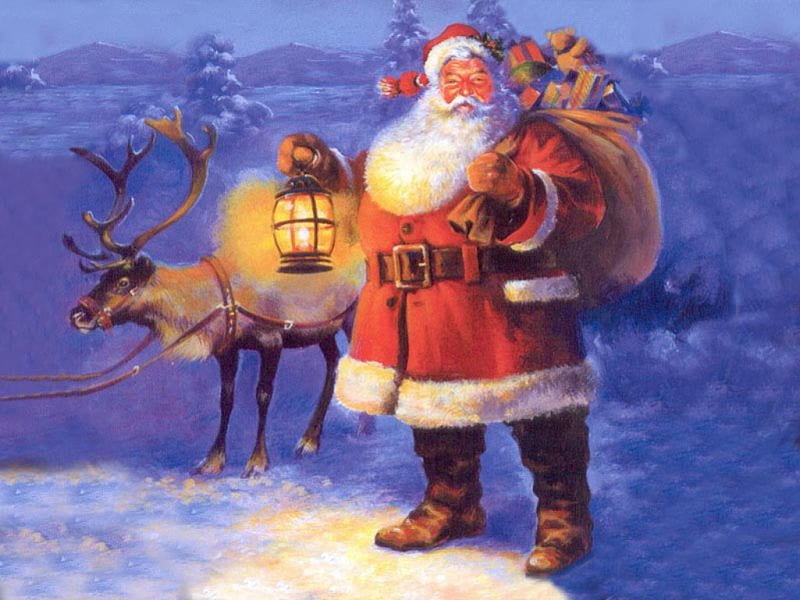 Santa Claus, feast, christmas time, gifts, HD wallpaper