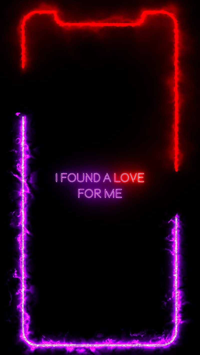 Perfect Song Frame, amoled oled black background, glow, glowing, iframes frame frames glowing neon boarder line popular trending new iphone apple high quality live border notch, neon, purple, red, sayings, song lyrics, text song lyrics, HD phone wallpaper