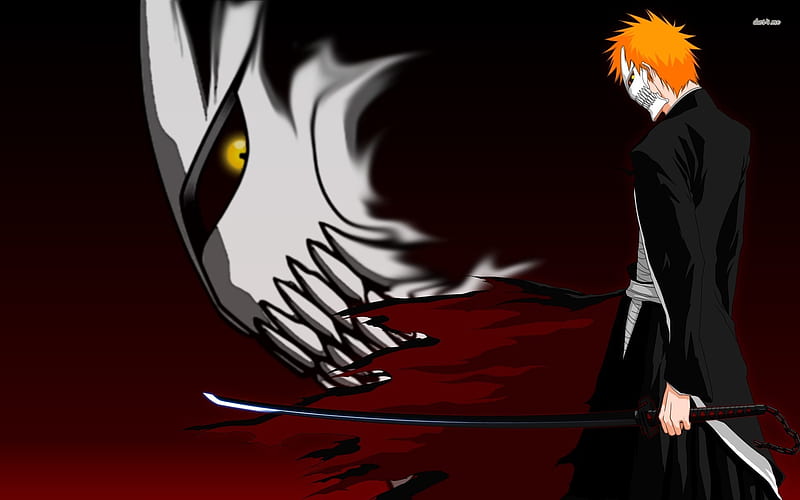 bleach, man, mask, sword, HD wallpaper