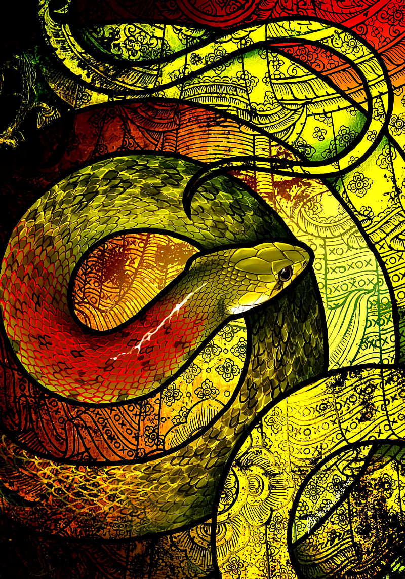 snake, scales, art, patterns, HD phone wallpaper