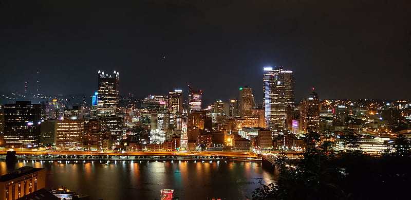 Pittsburgh , city, lights, HD wallpaper
