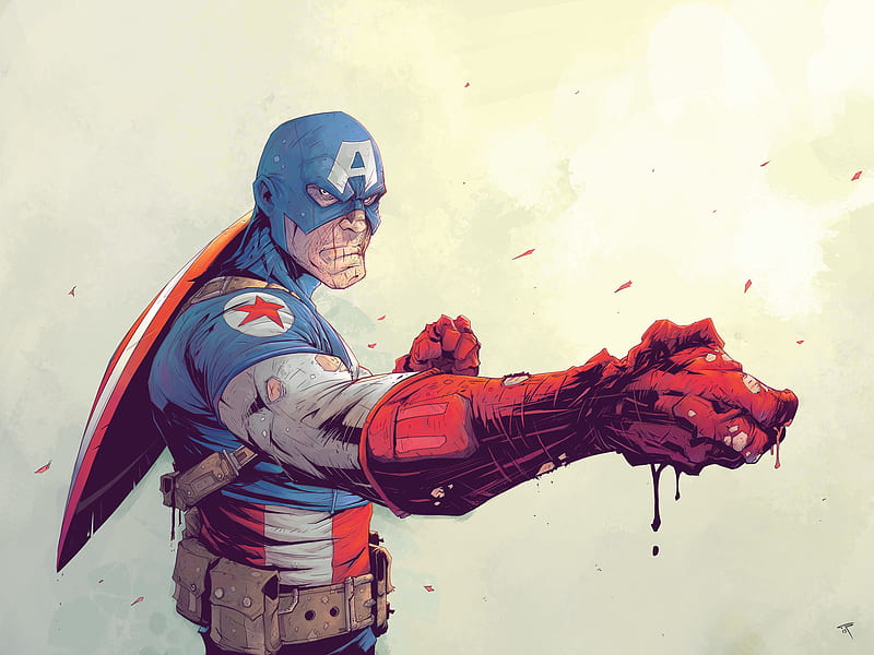 Captain America Suit Cool Artwork, captain-america, artwork, artist, digital-art, superheroes, artstation, HD wallpaper