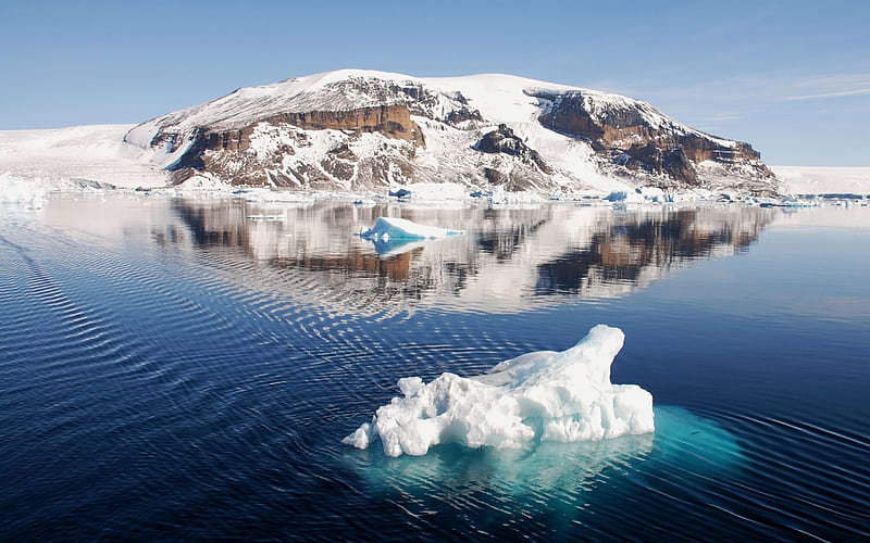 Iceberg ice floe drift coast cold-Nature Scenery, HD wallpaper