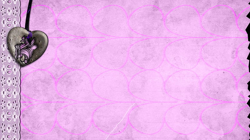 Metal heart, metal, paper, pink, heart, HD wallpaper