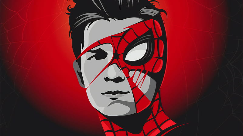 Tom Holland Mask , spiderman, tom-holland, superheroes, mask, dribbble, HD wallpaper