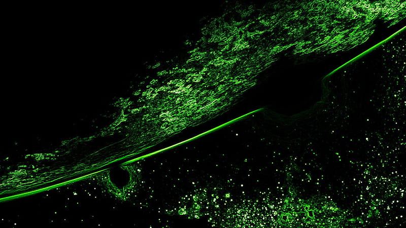Green Space Galaxy Black Background Green, HD wallpaper