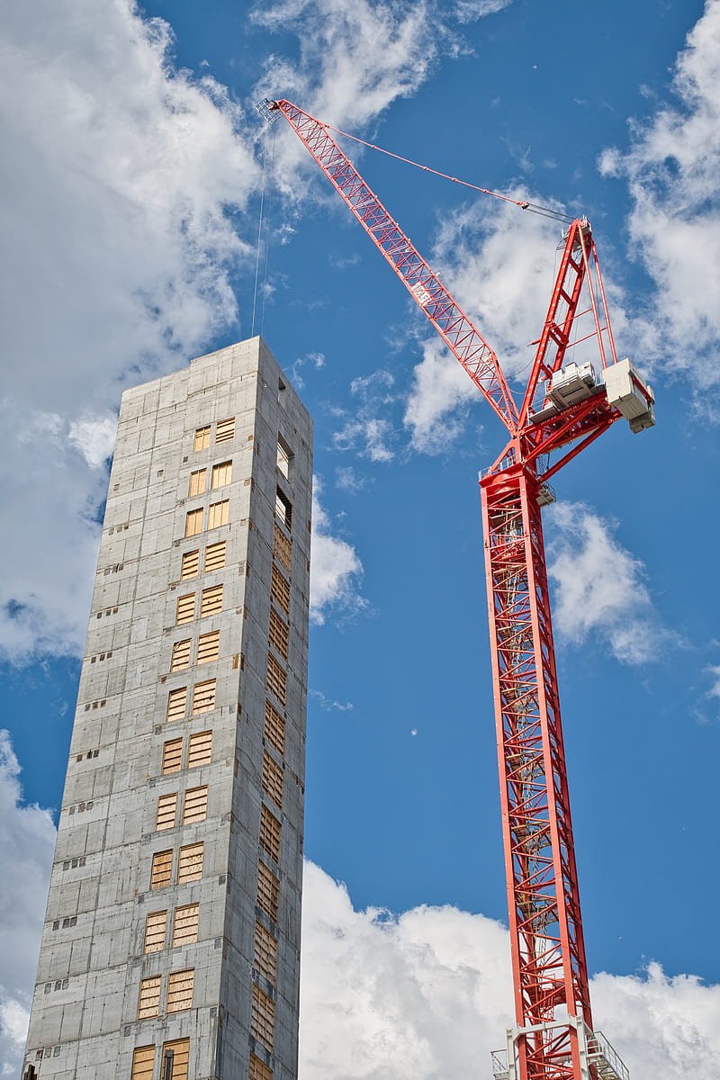 building, crane, construction, HD phone wallpaper