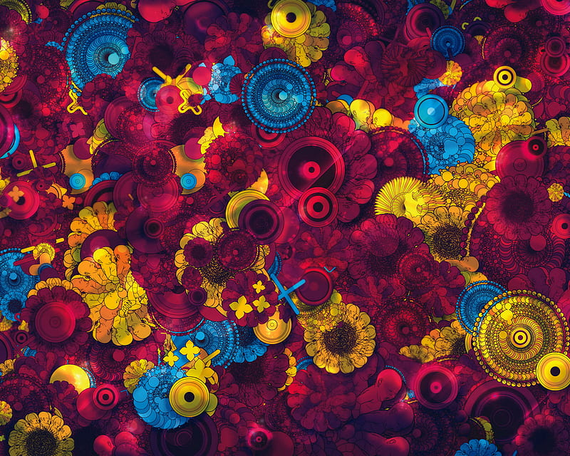 Retro Pattern, colorful, desenho, digital, flowers, lines, vintage, HD wallpaper Retro Pattern, colorful, desenho, digital, flowers, lines, vintage, HD wallpaper