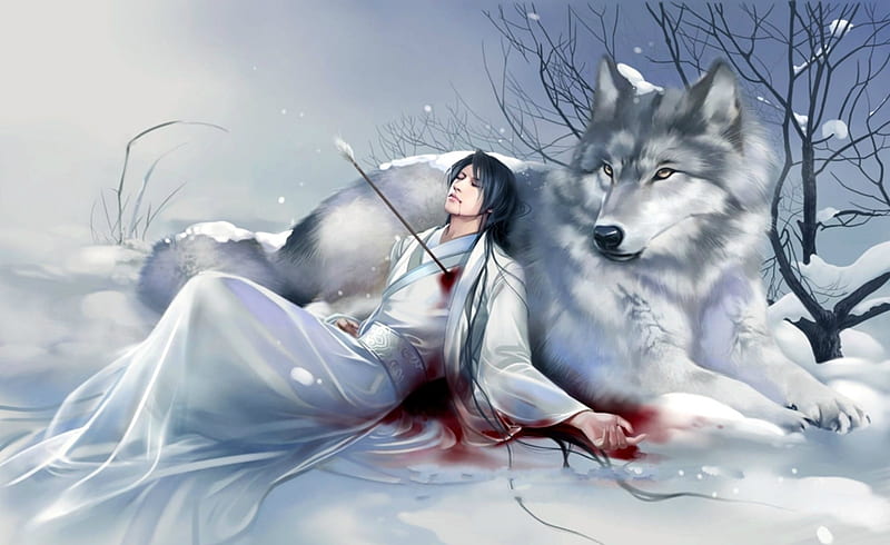 soledad  Sad Anime Wolf Girl Black And White HD Png Download  vhv