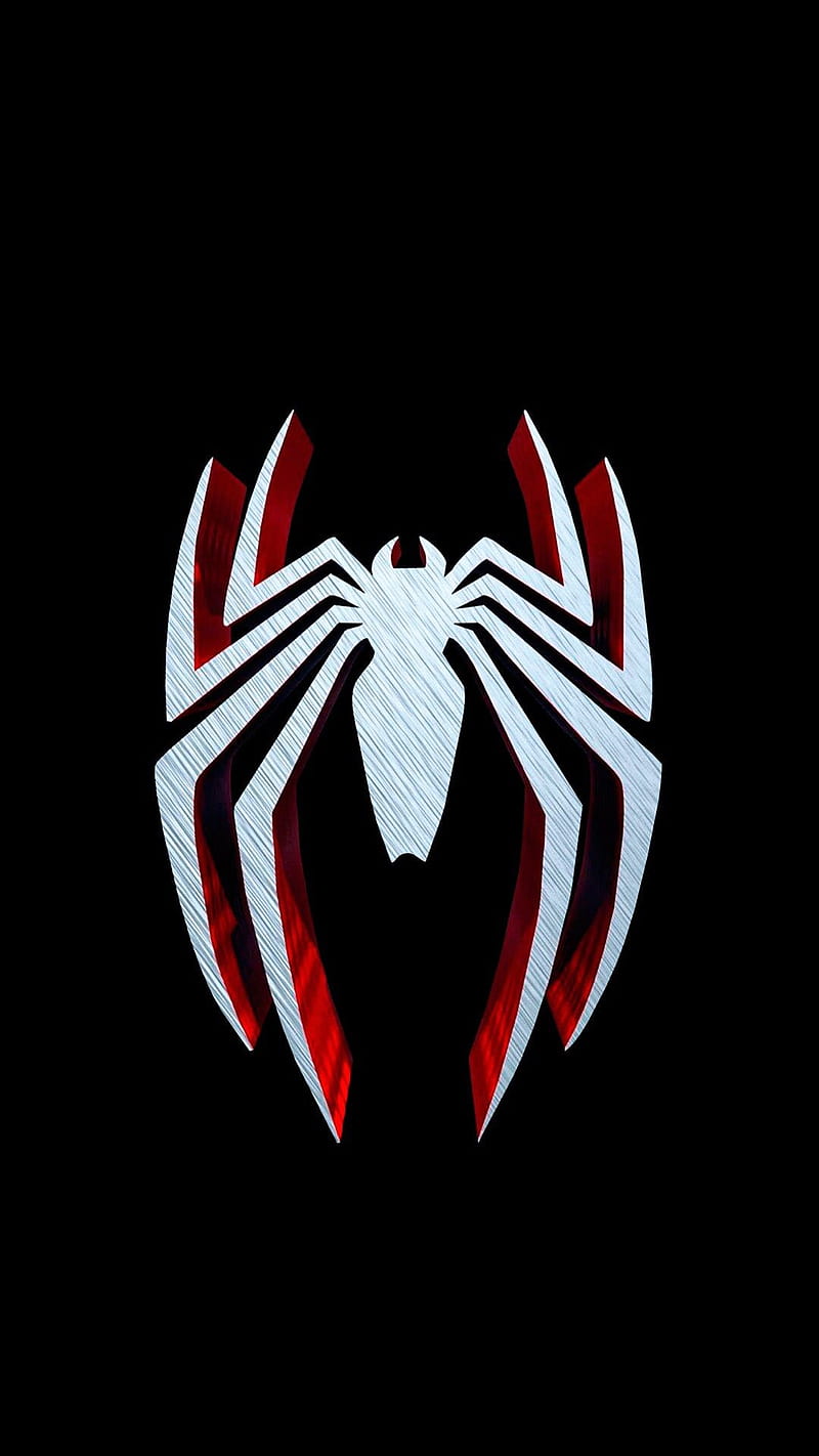 Spiderman spidey, black, dark, minimalist, red, HD phone wallpaper