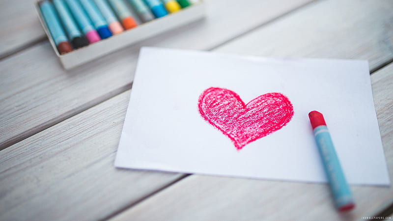 Love Heart Sketch, love, heart, sketch, artist, HD wallpaper