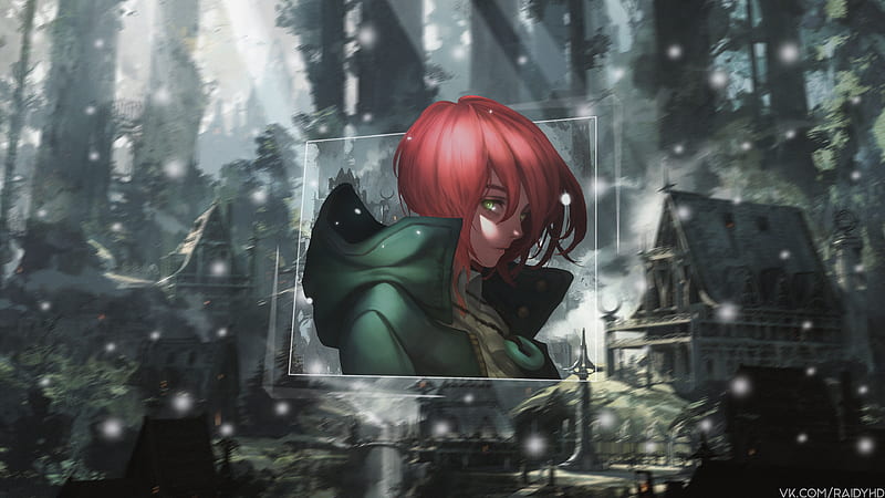 Wallpaper background, round, two, Mahou Tsukai no Yome, The Ancient Magus'  Bride, Elias Ainsworth, Hatori Chise for mobile and desktop, section сёнэн,  resolution 2000x2000 - download