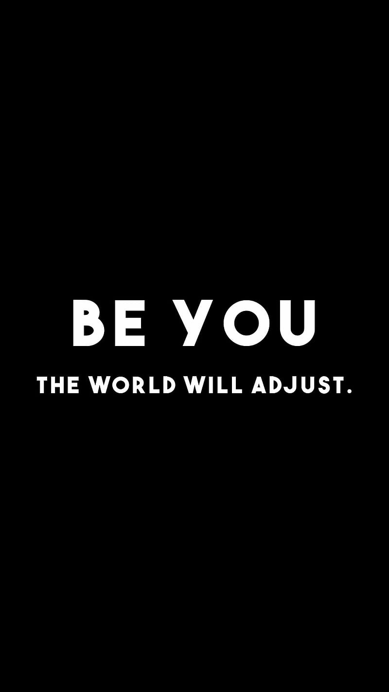 Be Yourself, black, edge, motivational , pure, sayings, white, HD phone wallpaper