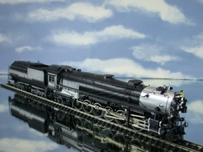 Union Pacific 9000 painted over brass 4-12-2, ho size, locomotive, train, hobby, HD wallpaper