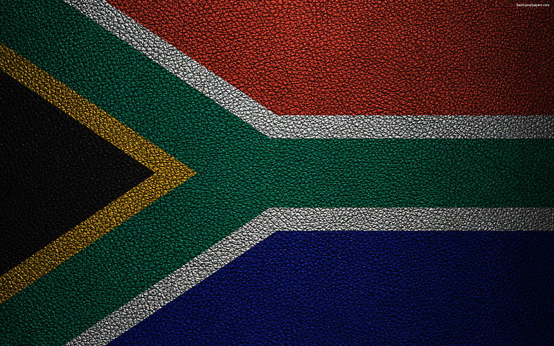 Flag of South Africa, Africa leather texture, South African flag, flags of African countries, South Africa, HD wallpaper