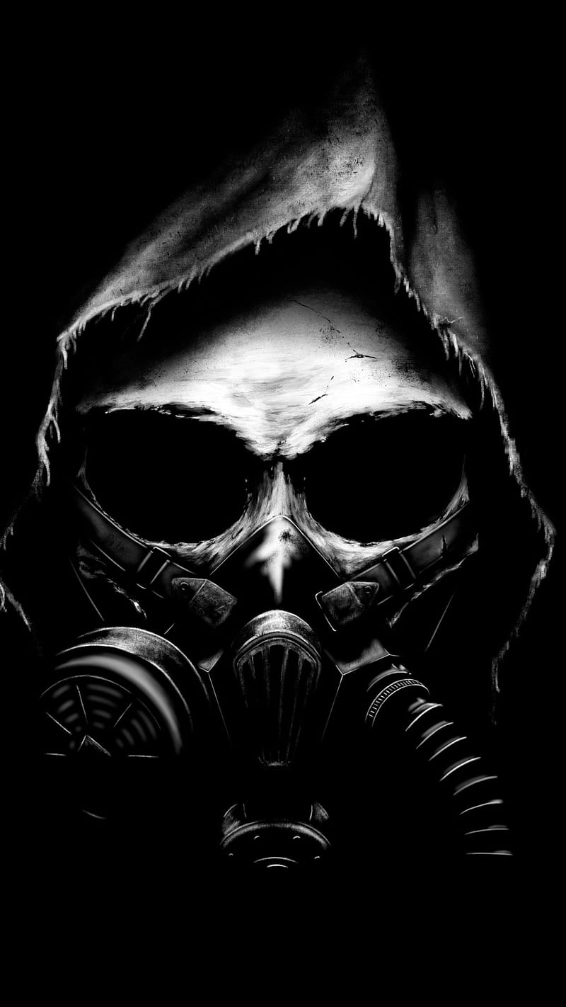 Apocalyptic Skull , fiction, gas, mask, metal, sign, toxic, HD phone wallpaper